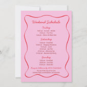 ピンクレトロヴィンテージ飲インラブバチェロレッテ 招待状 (裏面)