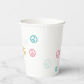ピンクレトロ平和サイン誕生日紙カップ 紙コップ (右)