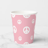 ピンクレトロ平和サイン誕生日 紙コップ (正面)