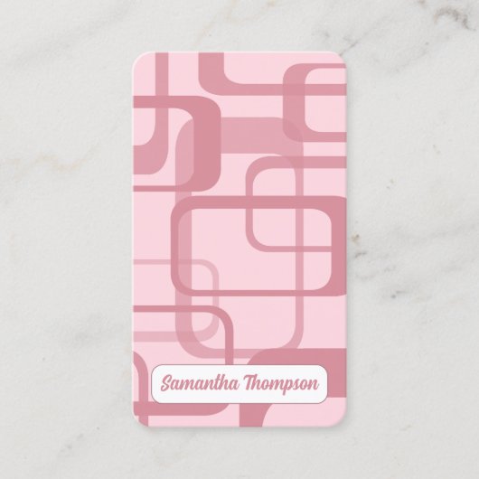 ピンクレトロ抽象芸術パターン 名刺 (正面)
