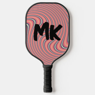 ピンクレトロ旋回モノグラムカスタム ピックルボールラケット