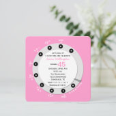 ピンクレトロ45thバースデーパーティー招待ロータリー 招待状 (スタンド正面)