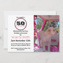 ピンクレトロ50&ファボラスペットパーティー誕生日 招待状