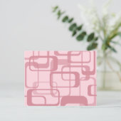 ピンクレトロ60の70の抽象芸術パターン シーズンポストカード (スタンド正面)