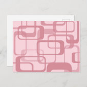 ピンクレトロ60の70の抽象芸術パターン シーズンポストカード (正面/裏面)