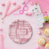 ピンクレトロ60の70の抽象芸術パターン ペーパープレート (パーティー)