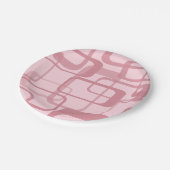 ピンクレトロ60の70の抽象芸術パターン ペーパープレート (アングル)