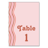 ピンクレトロ70s Groovy Disco 結婚's テーブルナンバー (正面)