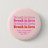 ピンクレトロ 恋愛酔狂独身最後の夜 パーティーボタン 缶バッジ (正面)