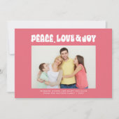 ピンクレトロGroovy Peace Love Joy写真 シーズンカード (正面)