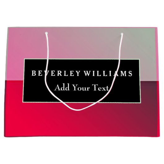 ピンクレパーソナライズされたッドギフト紙バッグ ラージペーパーバッグ (正面)