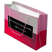 ピンクレパーソナライズされたッドギフト紙バッグ ラージペーパーバッグ (正面アングル)