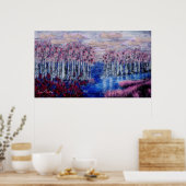 ピンクレビルギクレープリント ポスター (キッチン)