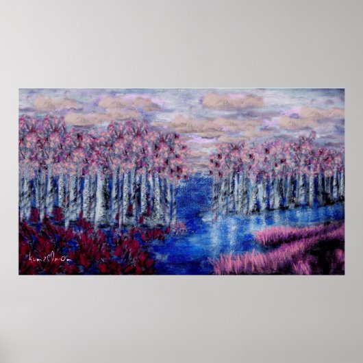 ピンクレビルギクレープリント ポスター (正面)