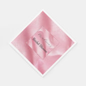 ピンクレフェイクザーブライダルシャワー スタンダードランチョンナプキン (角)