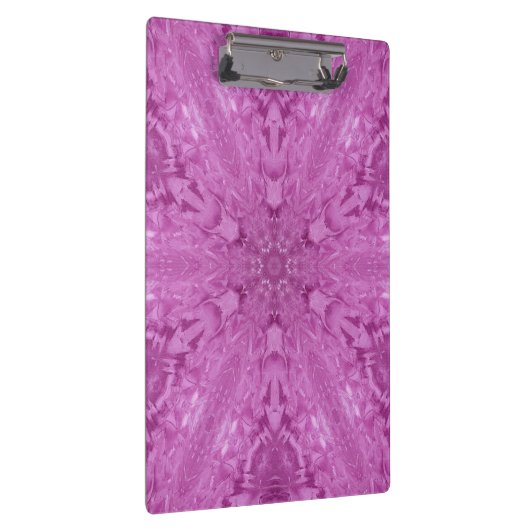ピンクレフェミニンース万華鏡のように千変万化するパターンスノーフレーク クリップボード (右)