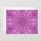 ピンクレフェミニンース万華鏡のように千変万化するパターンスノーフレーク ポストカード (正面/裏面)