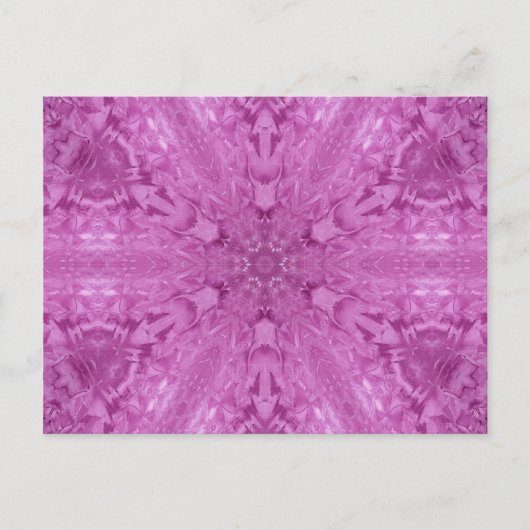 ピンクレフェミニンース万華鏡のように千変万化するパターンスノーフレーク ポストカード (正面)