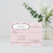 ピンクレフランスのースRSVP応答カード 出欠カード (スタンド正面)