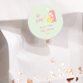 ピンクレモネモダンードオ赤ちゃんシャワーパーティー ラウンドシール