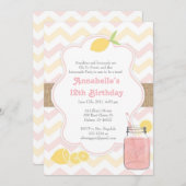 ピンクレモネードガーリー – ソフトヴィンテージ招待状 招待状 (正面/裏面)
