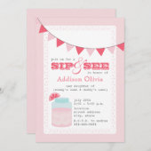 ピンクレモネードシップ&ベビーガールを見る 招待状 (正面/裏面)