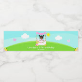 ピンクレモネードスタンド誕生日ダークスキンガール ペットボトルラベル (シングルラベル)