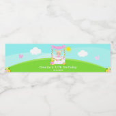 ピンクレモネードスタンド誕生日ブロンドヘアガール ペットボトルラベル (シングルラベル)