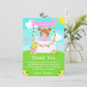 ピンクレモネードスタンド誕生日レッドヘアガール サンキューカード (スタンド正面)