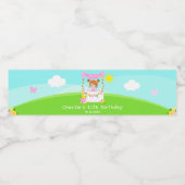 ピンクレモネードスタンド誕生日レッドヘアガール ペットボトルラベル (シングルラベル)