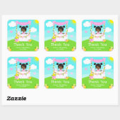 ピンクレモネードダークスキンガール誕生日サンキューサンキュー スクエアシール (シート)