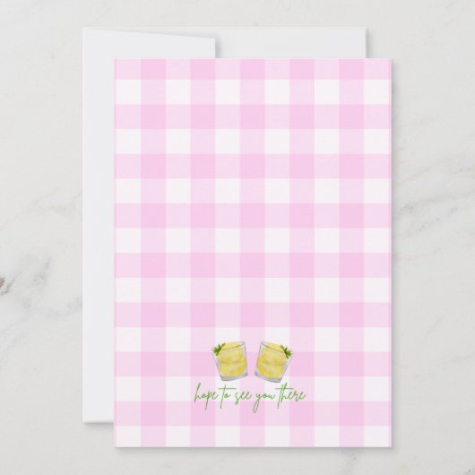 ピンクレモネードテーマのベビーシャワー招待状 招待状 (裏面)