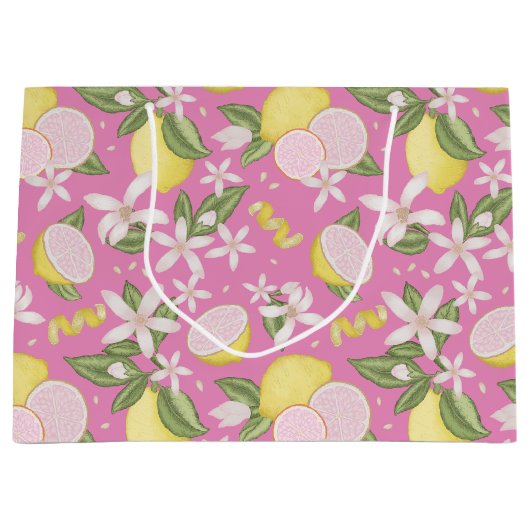 ピンクレモネードバースデーパーティラージ抱き枕 ラージペーパーバッグ (正面)