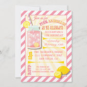 ピンクレモネードバースデーパーティ招待状 招待状 (正面)