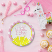 ピンクレモネードパーソナライズされたパーティープレート ペーパープレート (パーティー)