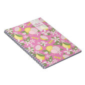 ピンクレモネードフローラパーソナライズされたノート ノートブック (右側)