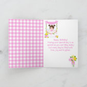 ピンクレモネードブラウンヘアガールハッピーバースデー カード (内部)