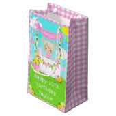 ピンクレモネードブロンドヘアガールハッピーバースデー スモールペーパーバッグ (裏面アングル)