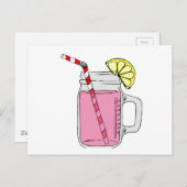 ピンクレモネードメイソンジャー ポストカード (正面/裏面)