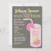 ピンクレモネードメインスクイーズブライダルシャワー 招待状 (正面)