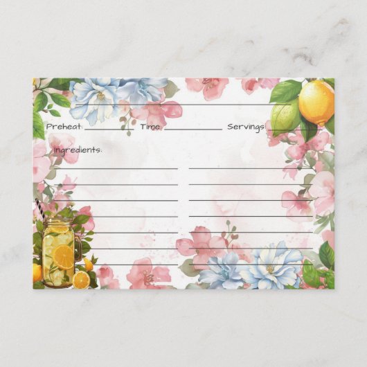 ピンクレモネードレシピカード エンクロージャーカード (正面)