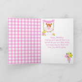 ピンクレモネードレッドヘアガールハッピーバースデー カード (内部)