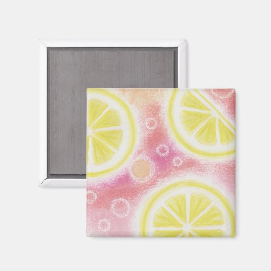ピンクレモネードレモン冷蔵庫用マグネット広場 マグネット (正面/裏面)