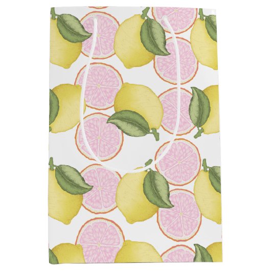 ピンクレモネードレモン誕生日抱き枕 ミディアムペーパーバッグ (正面)