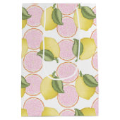 ピンクレモネードレモン誕生日抱き枕 ミディアムペーパーバッグ (裏面)