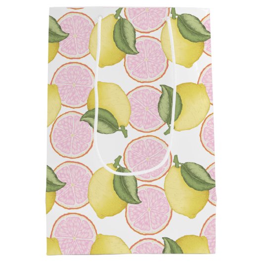 ピンクレモネードレモン誕生日抱き枕 ミディアムペーパーバッグ (裏面)