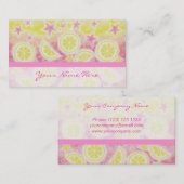 ピンクレモネード名刺横ストライプ 名刺 (正面/裏面)