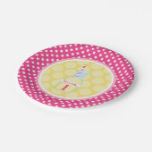 ピンクレモネード水玉模様1st誕生日 ペーパープレート (アングル)