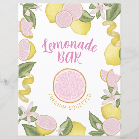 ピンクレモネード誕生日バー標識 (正面)