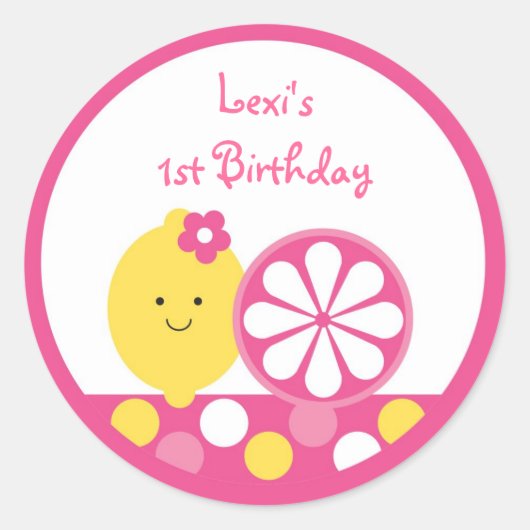 ピンクレモネード1歳 ラウンドシール (正面)